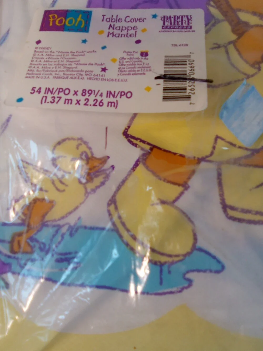 Vintage Winnie the Pooh Rainy Day Printed Baby Shower Paper Table Cover